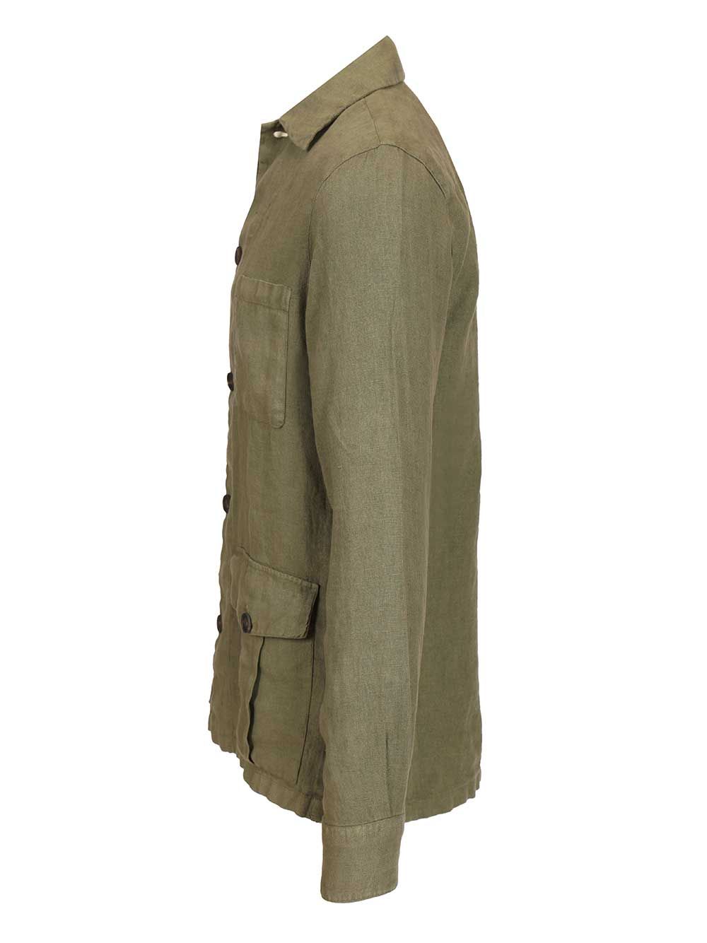Al Duca D'Aosta Linen Safari Jacket Knitwear - Green | 8c18245fe41f32bbb3a2363dfb5d872263a3871d
