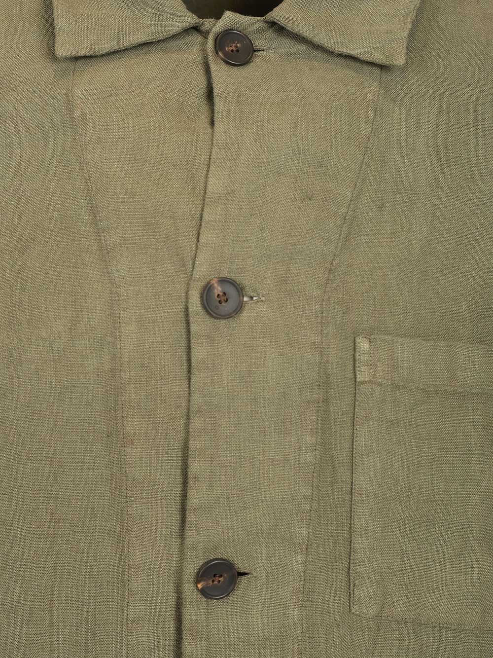 Al Duca D'Aosta Linen Safari Jacket Knitwear - Green | 5e304a6a714e47c74c289aae061bd560043c2a57
