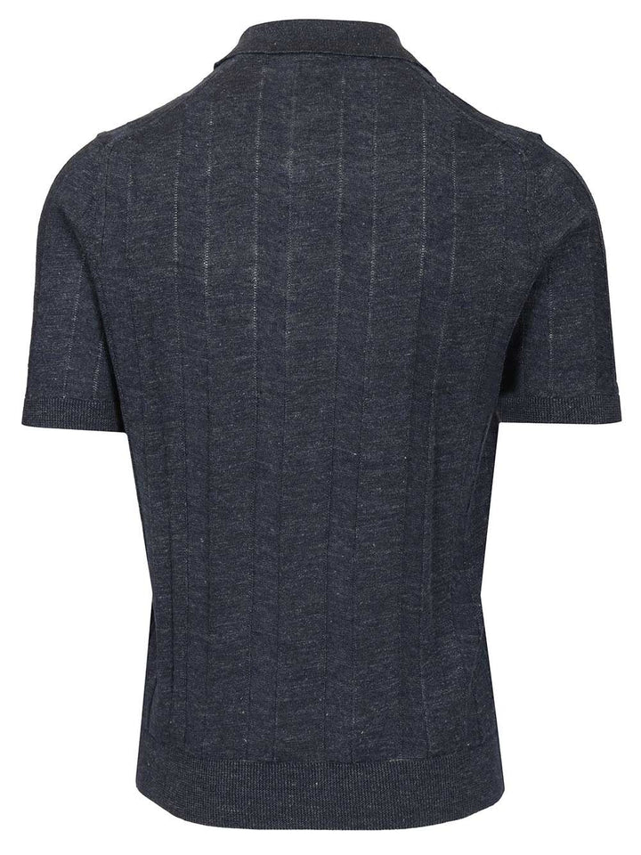 Al Duca D'Aosta Ribbed Polo shirt - Blue | 0f5c332cb9661f579864db6f706d35cb298c8250
