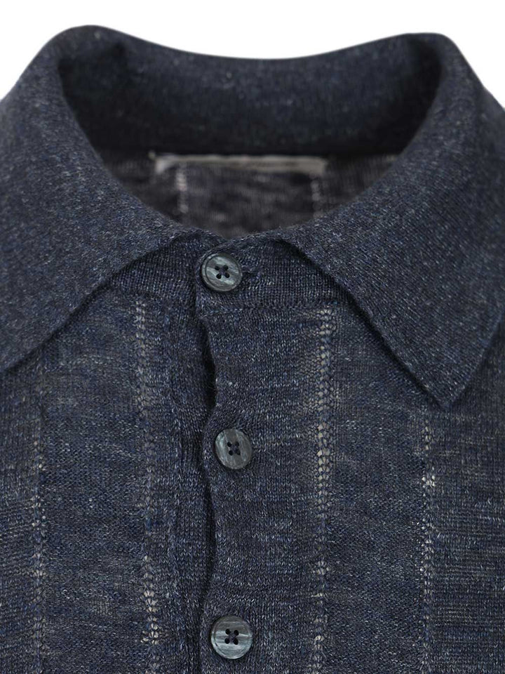 Al Duca D'Aosta Ribbed Polo shirt - Blue | 4adbaea97f3c080de1d07f27f95a0a7483127806