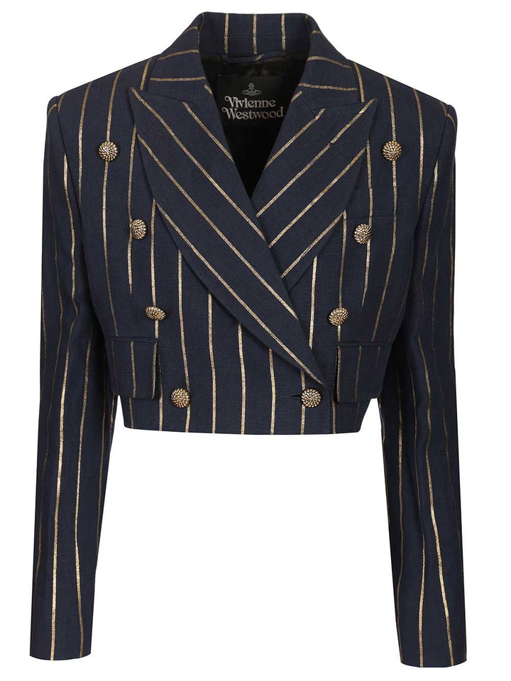 Vivienne Westwood Cut Off Blazer Jackets - Blue | 2a05521ece396a27064c2e45c3000bd2a79e8e5d