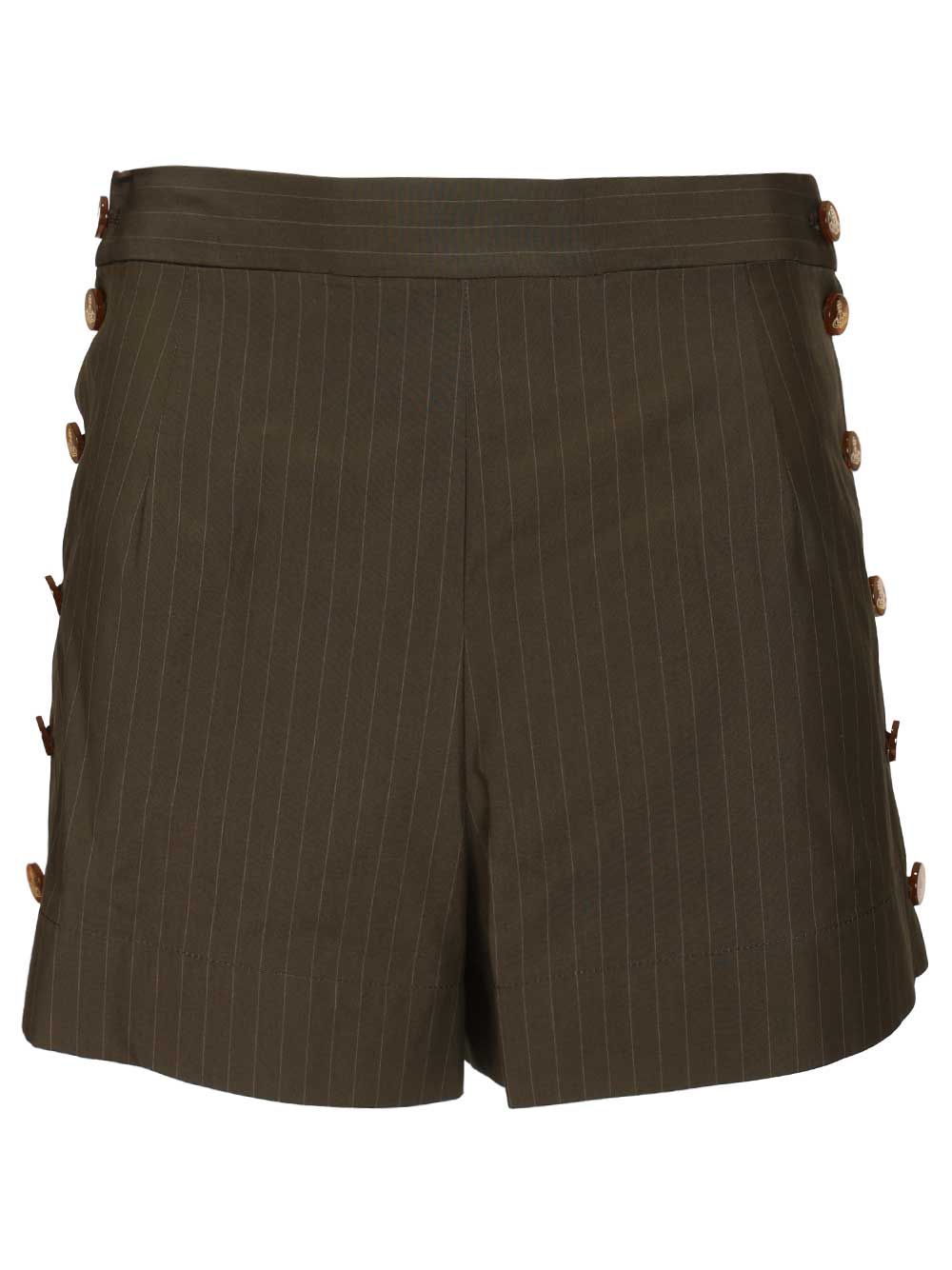 Vivienne Westwood Elle Button Shorts Trousers - Green | f11333309b5ca1be5b25c34ff83fddfb5c07be7d