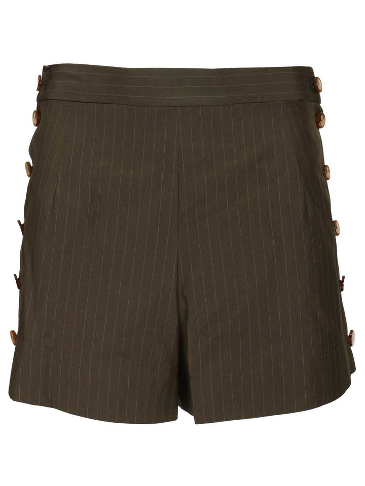 Vivienne Westwood Elle Button Shorts Trousers - Green | f11333309b5ca1be5b25c34ff83fddfb5c07be7d