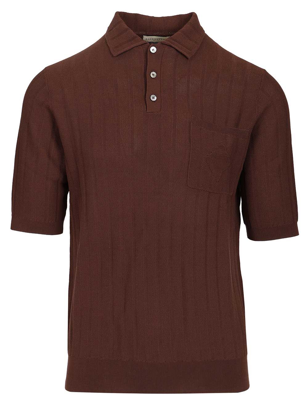 Ballantyne Cotton Knit Polo shirt - Brown | 1ad3e41d7b753cfc4dc2998a94799d5fa1a87c74