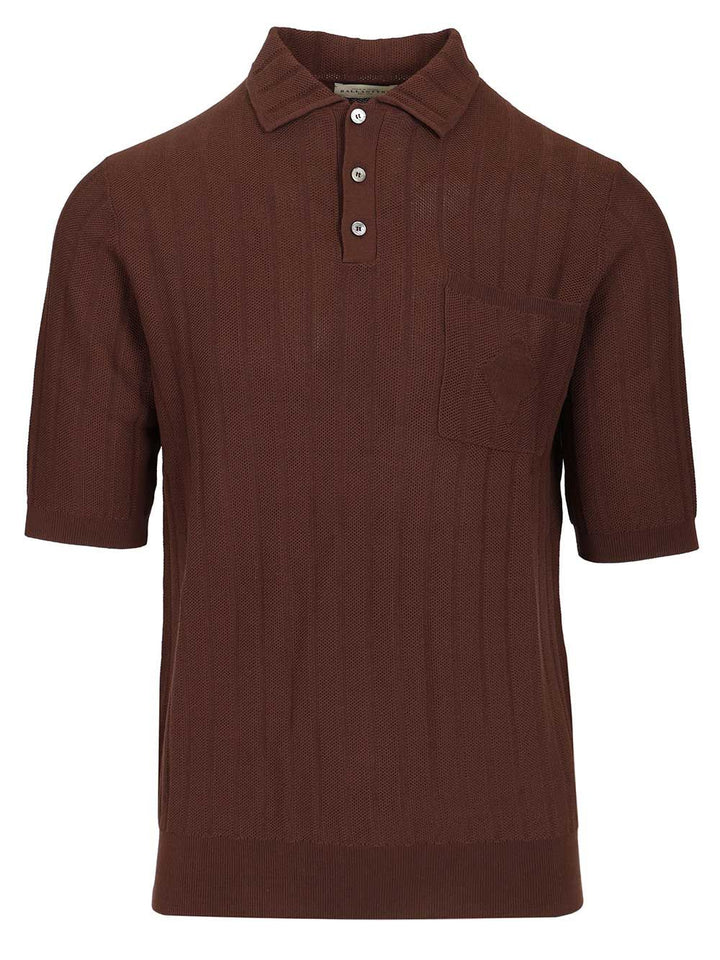 Ballantyne Cotton Knit Polo shirt - Brown | 1ad3e41d7b753cfc4dc2998a94799d5fa1a87c74