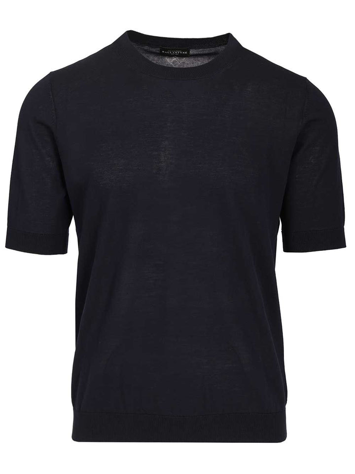 Ballantyne Slim Fit T-Shirt Knitwear - Blue | d9bc4ff76c9fe966a203ad232c7afb11cae9d34c