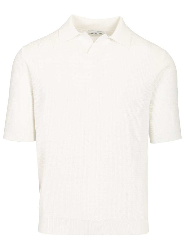 Waffle Polo Shirt White