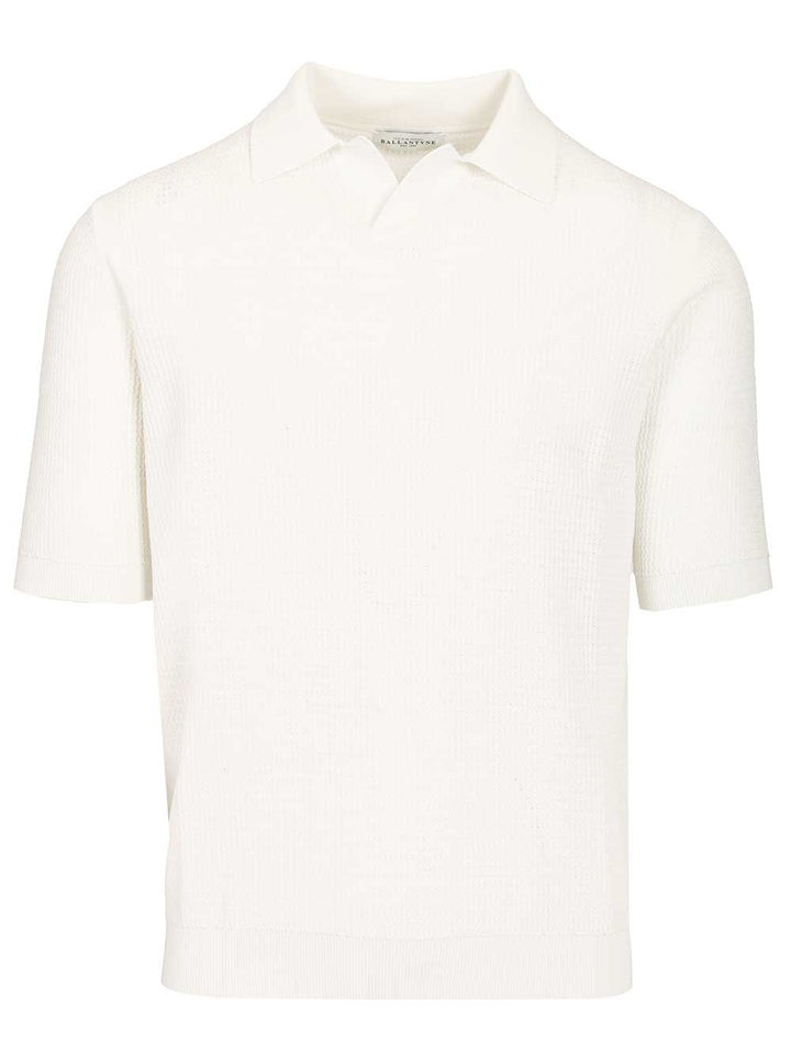 Ballantyne Waffle Polo shirt - White | 758d63feab572093c8eb02b39f3be29b990ca435