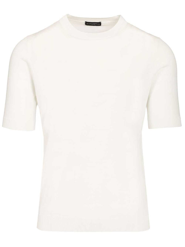 Camiseta de Punto Slim Fit Blanca