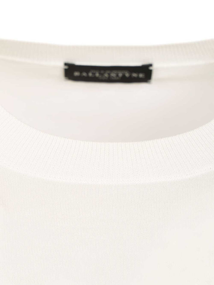 Ballantyne Slim Fit T-Shirt Knitwear - White | 4541fd8582f736792db60cfd6d98ec1a28d0f830