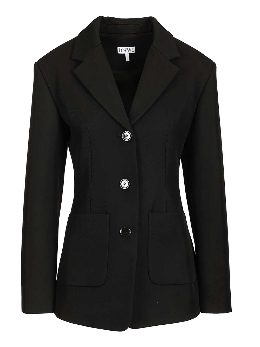 Loewe Wool Twill Jacket Jackets - Black | 81c322e483ab0eccd7f4a5658fc29d1bd216eba8