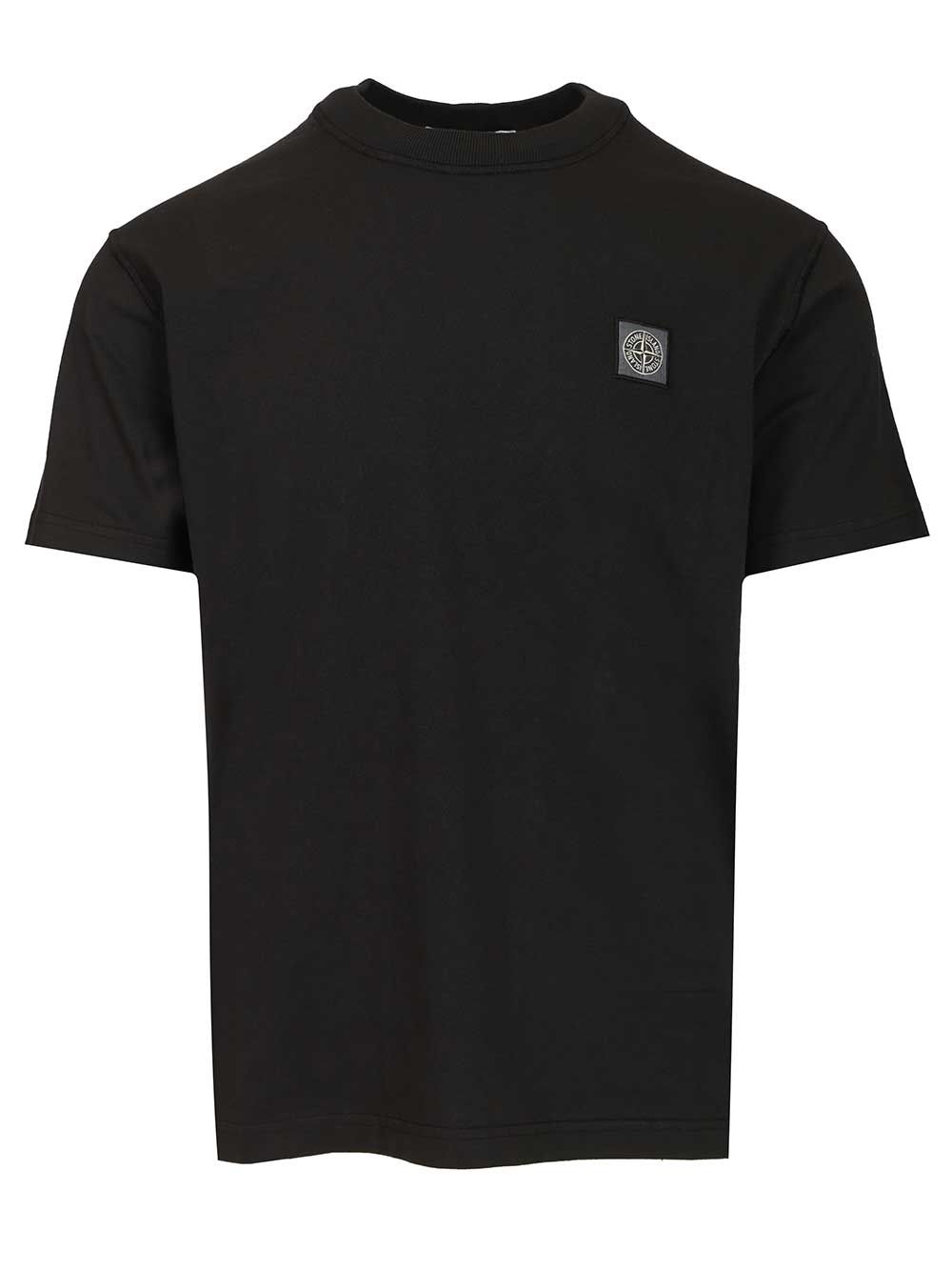 Stone Island Short-Sleeved  In Organic Cotton Jersey T-Shirt - Black | 209a3edf8fcd025ee4f0bbd27f84bd83206b0da0