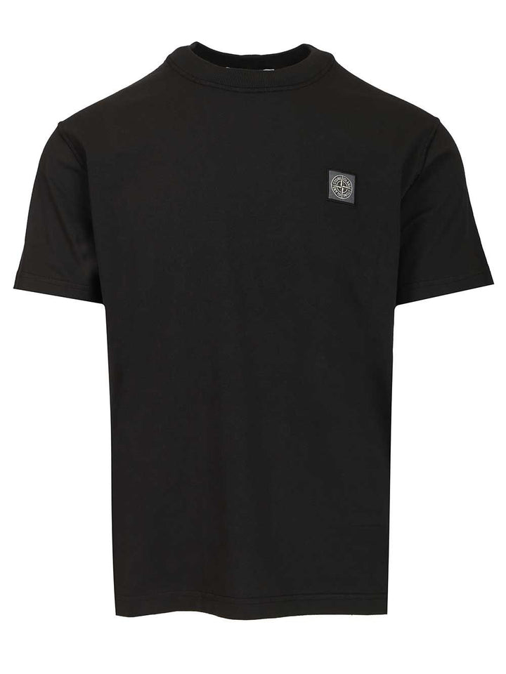 Stone Island Short-Sleeved  In Organic Cotton Jersey T-Shirt - Black | 209a3edf8fcd025ee4f0bbd27f84bd83206b0da0