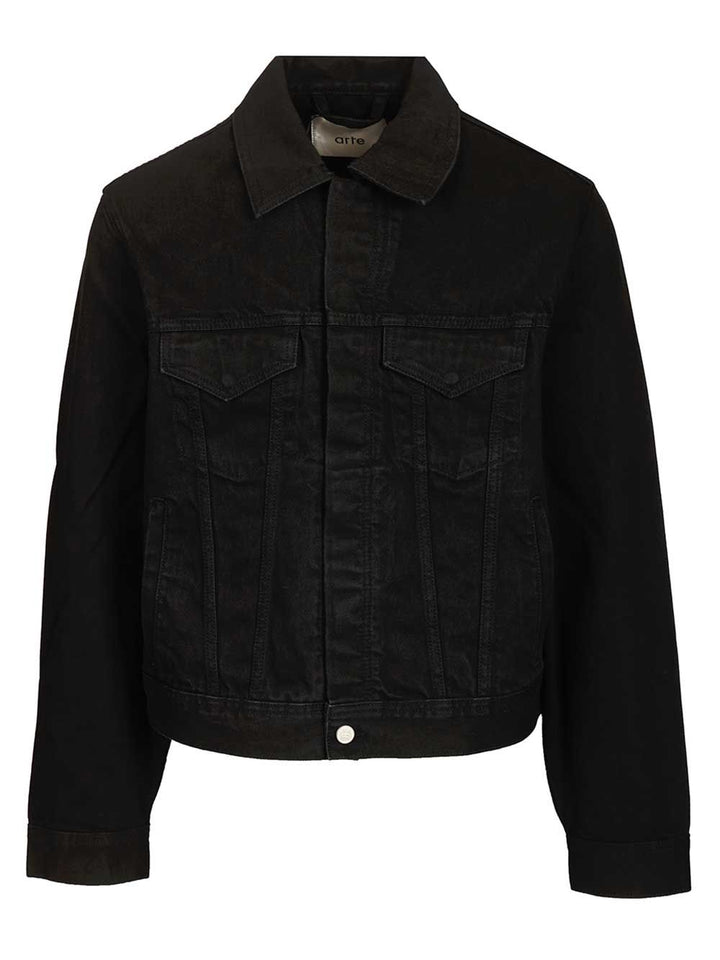 Arte Circle Logo Jeans Jacket Jackets - Black | 46649f669ae1fa1b7e507134230686a685902647