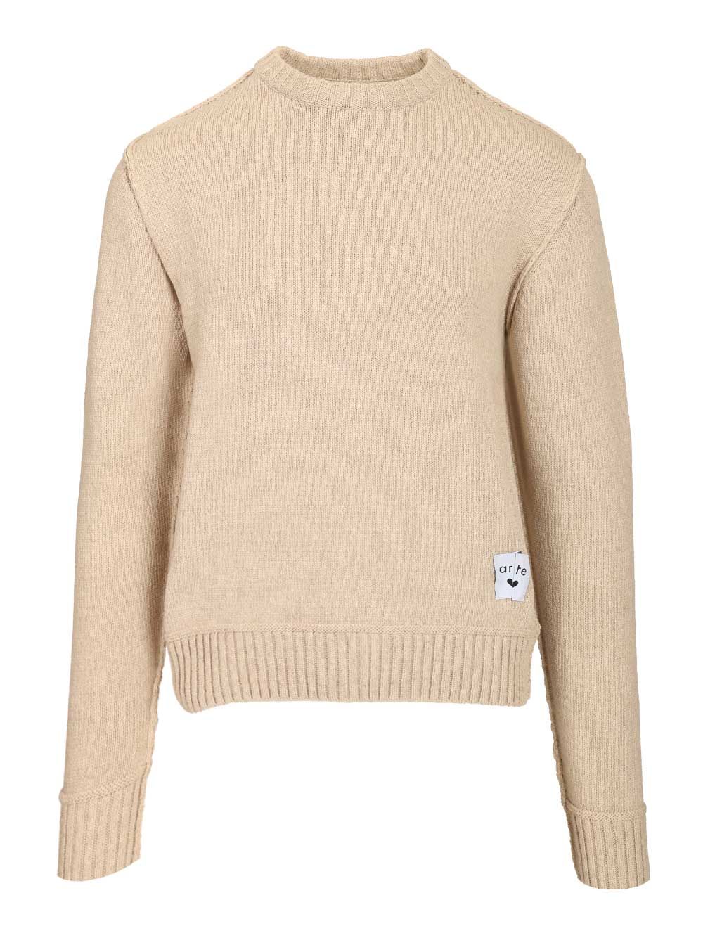 Arte Reversible Label Knit Knitwear - White | ddd7033ad31bc52024b5bf841aaeb9f9d59b0584