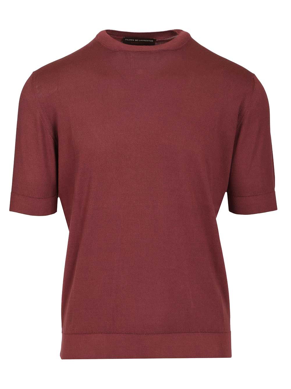 Filippo De Laurentiis Crew Neck T-Shirt - Bordeaux | 087bea4a580d5f0ef3c983c91cce15d4e6b88852