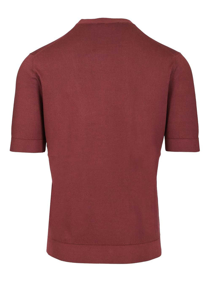 Filippo De Laurentiis Crew Neck T-Shirt - Bordeaux | 6236d7cb3b8ef680cfb0d56c19fd81b40be69c02