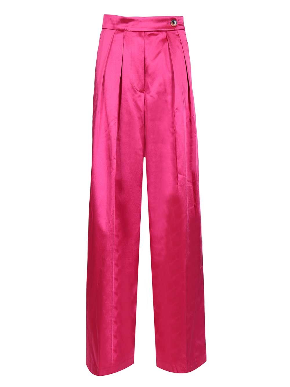 Dries Van Noten Wide Pink Trousers - Rose | 29a165af5ab10ef81e877f0bd051c641a5a9f9d5