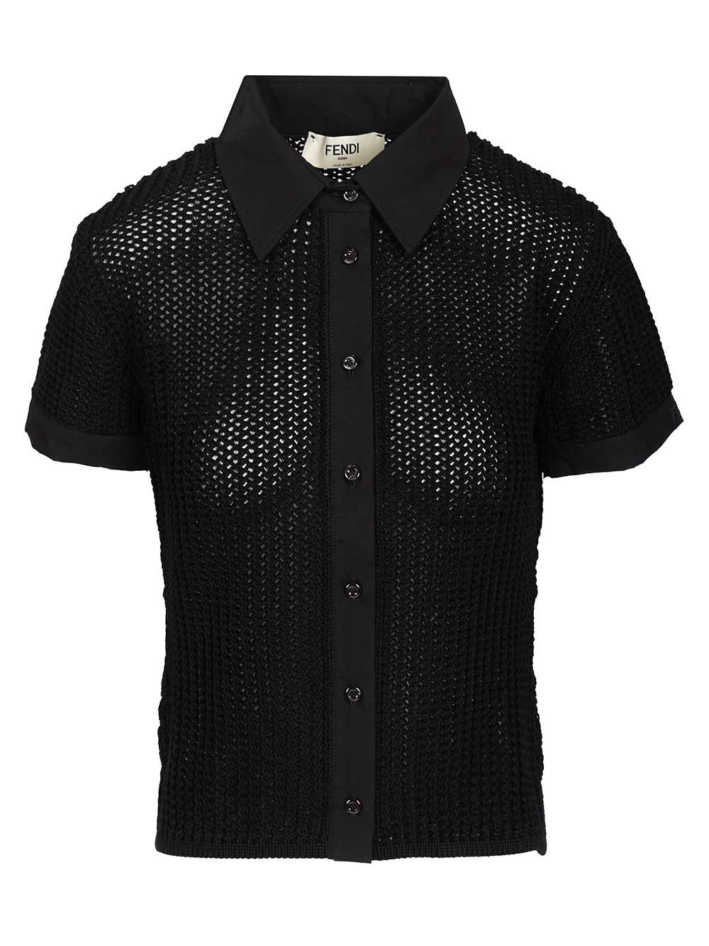 Fendi Mesh Shirt Polo shirt - Black | 53f2312cfbbfcb0ca7ff235619a4426e3fda0a6b