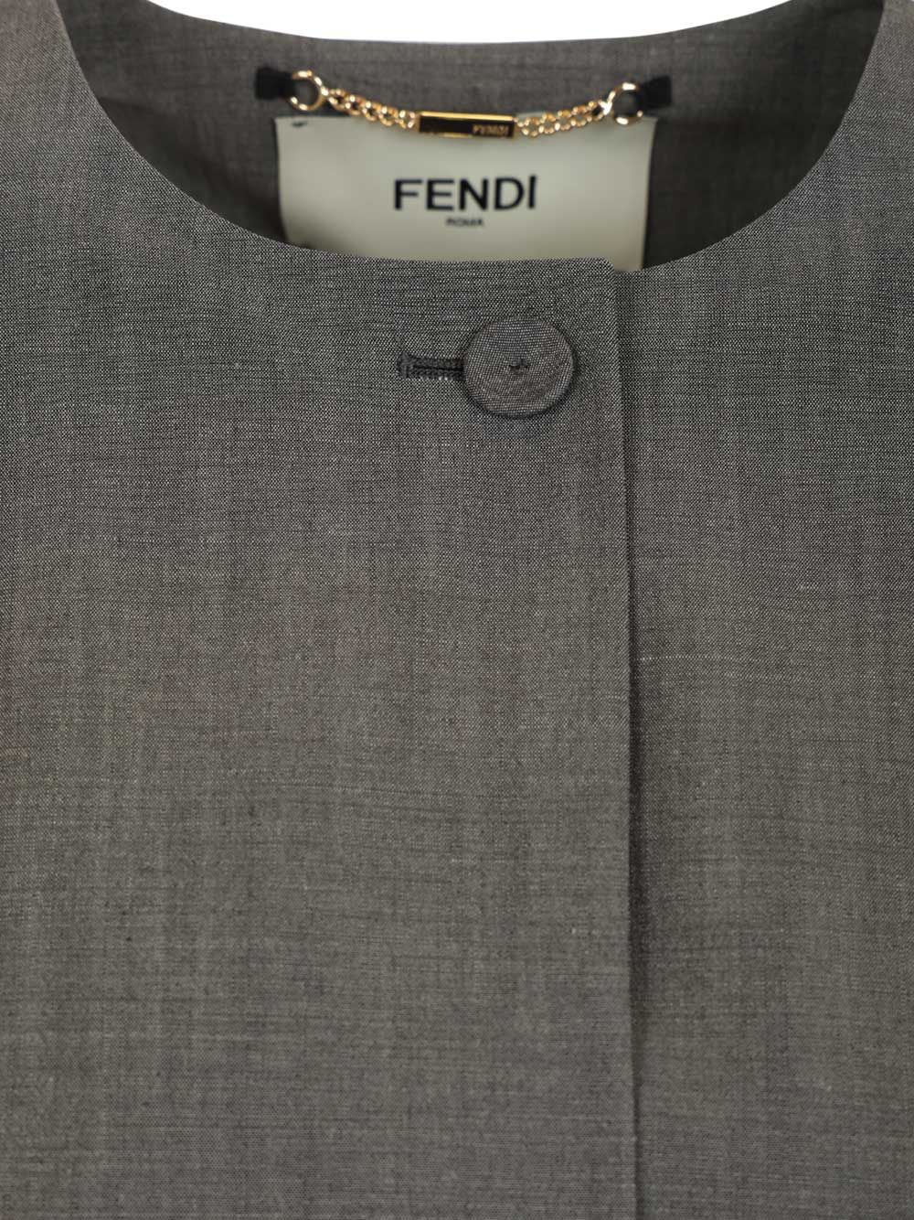 Fendi Mohair Fabric Jacket Jackets - Grey | 094bc320e9e4c10ef1fa437b29fd9a2ebbd3eb1a