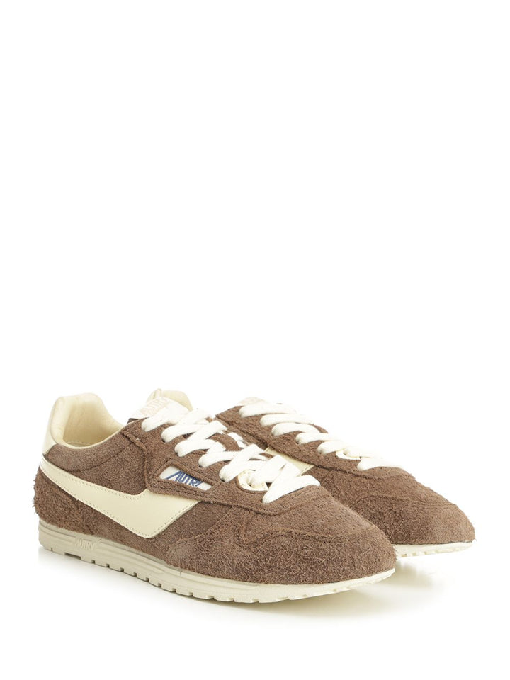 Autry  Windspin Sneaker In Perforated Leather Sneakers - Brown | ee05fea794a6d5d42153b85d275dec817712bd61