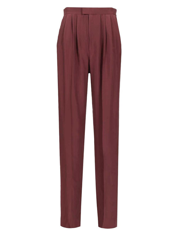 Habutai Silk Trousers Bordeaux