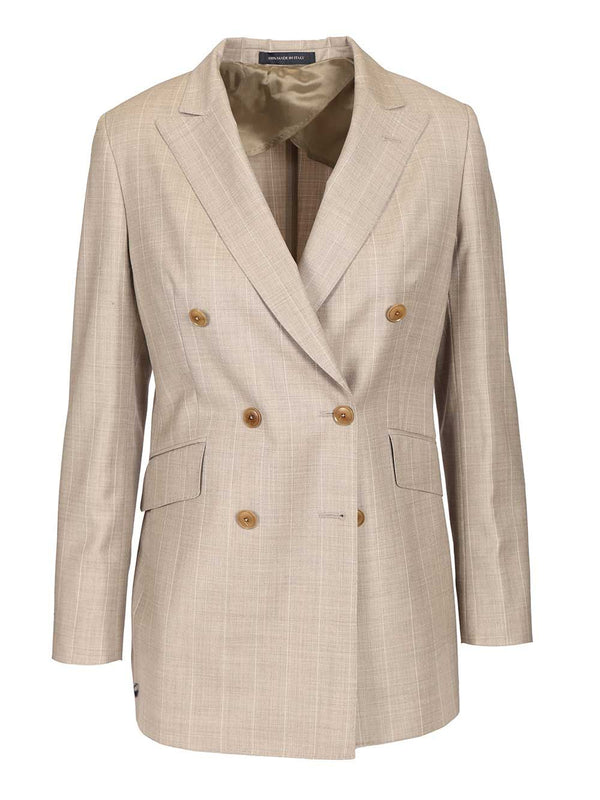 Giacca Semifoderata Dp 6 Bottoni Tasca Pattina Vestibilita' Boxy Jackets Beige