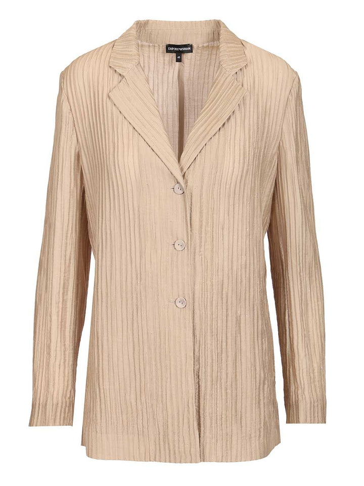 Emporio Armani Taffeta Blazer Jackets - Beige | b1b2fea8670201ae27c987dfd1600f6db341c7d1