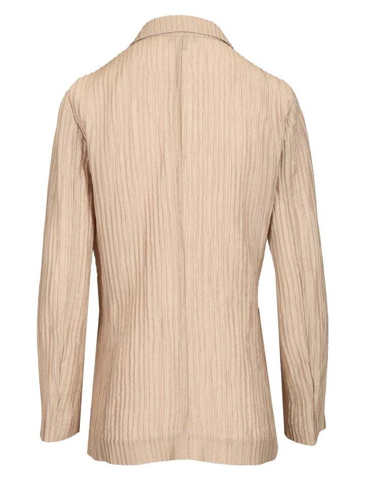 Emporio Armani Taffeta Blazer Jackets - Beige | 0d1571bc35406752af77d829348e9808ec92b0a6