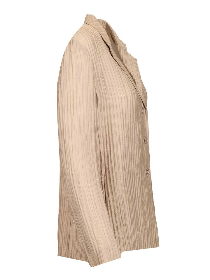 Emporio Armani Taffeta Blazer Jackets - Beige | 4858c852ded2e8af59a1c32c63b1372f6f39d8d9