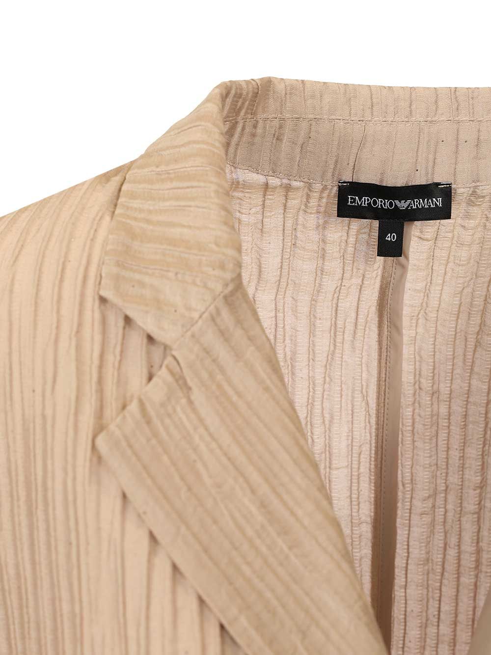Emporio Armani Taffeta Blazer Jackets - Beige | 95c2c1b807d2b65ab3442d6d49dcaf06b51ab0f9