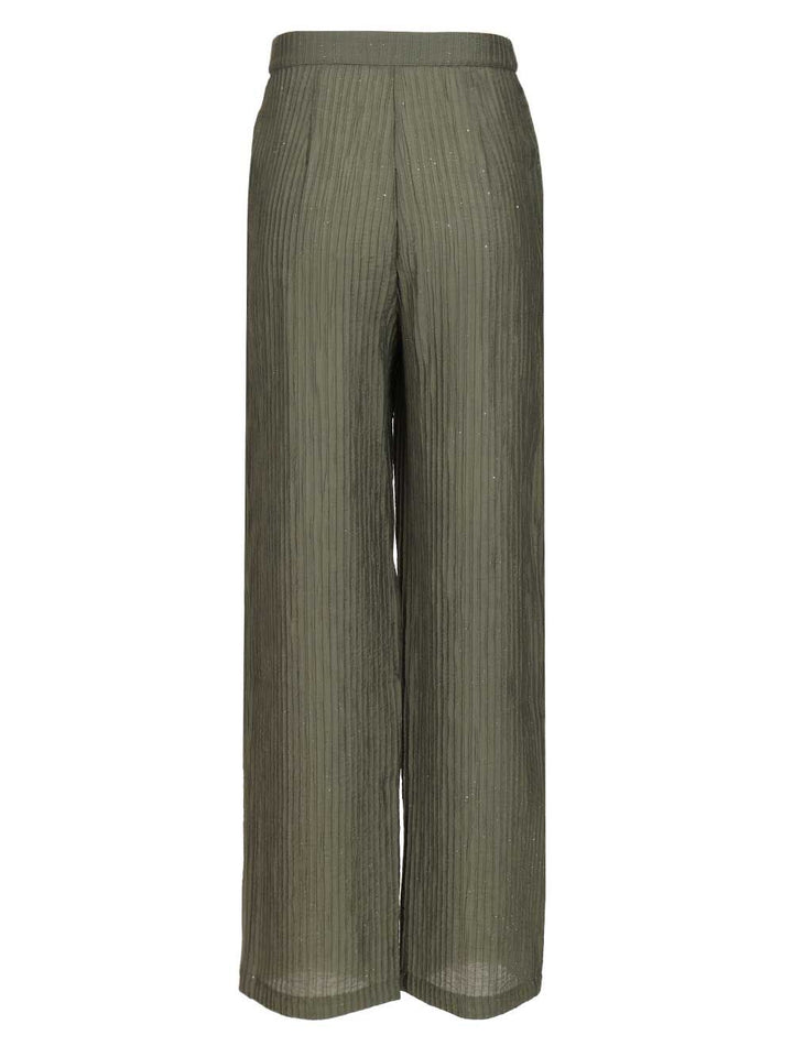 Emporio Armani Textured Lurex Taffeta Trousers - Green | 37cbb5d6d783e81ded7343ed4382beff1bf6398a