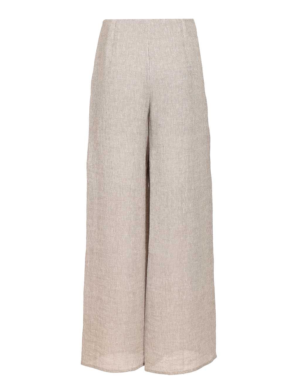 Emporio Armani Wide Leg Linen Gauze Trousers - Grey | cc2a3b488d423ae9f8c4f054df8ca2c56ca7c5c5