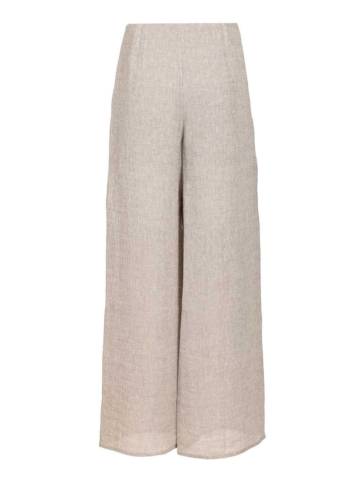 Emporio Armani Wide Leg Linen Gauze Trousers - Grey | cc2a3b488d423ae9f8c4f054df8ca2c56ca7c5c5