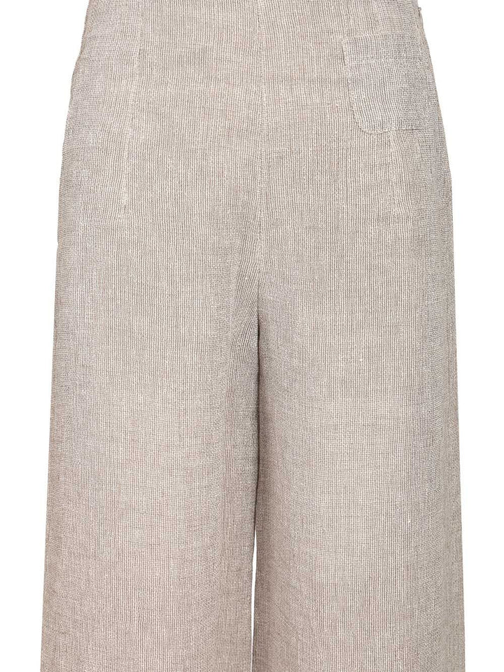 Emporio Armani Wide Leg Linen Gauze Trousers - Grey | 2c1cfbe722cc138f80bc7aa8c588144c04424ee0