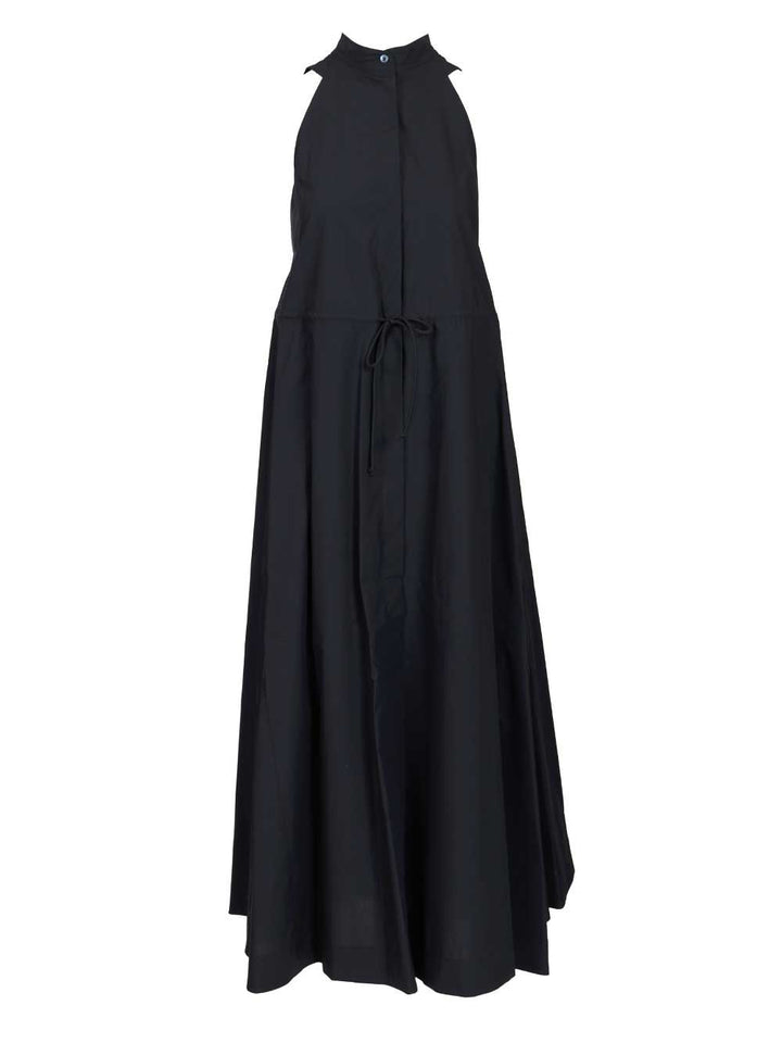 Emporio Armani Long Cotton Dress Dresses - Blue | 4ae9b300dc75c9ad998e337e9976917158862b25