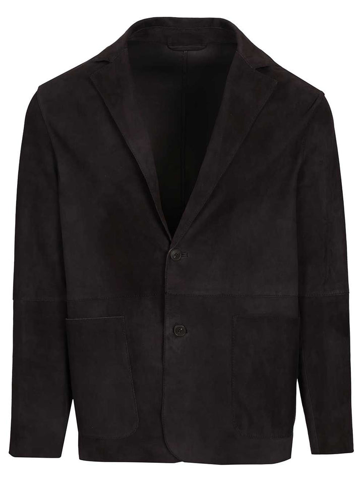 Al Duca D'Aosta Suede Blazer Jackets - Blue | 2901ee6601c53c1ddc86303dee5a85b5d221af2e