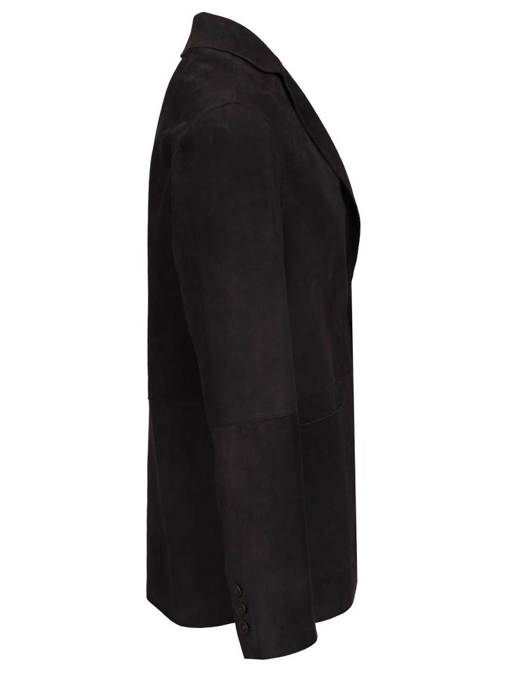 Al Duca D'Aosta Suede Blazer Jackets - Blue | 50e8e5cb864b0e0876461189ffec47567b72f57a