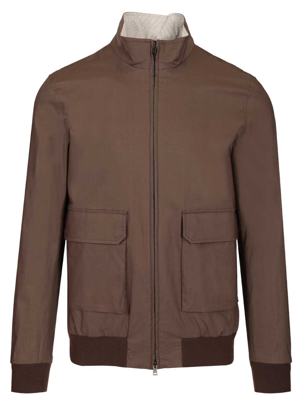 Herno Stretch Cotton Bomber Jacket Jackets - Brown | 5797681f5b689c5d27ac9921917e0103ae38d211