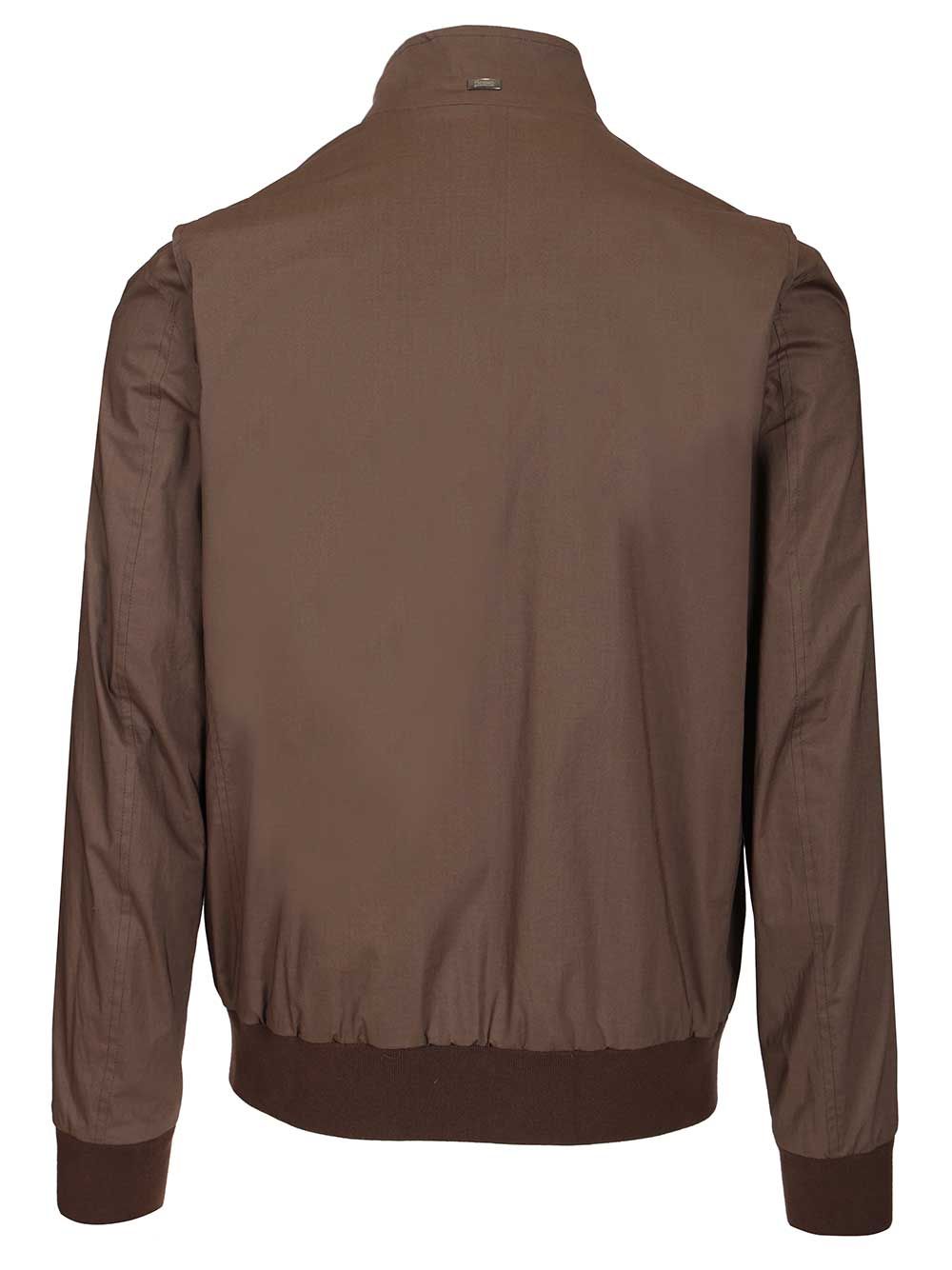 Herno Stretch Cotton Bomber Jacket Jackets - Brown | f59981dce86afbf78b7a57580efaa72c0766f849