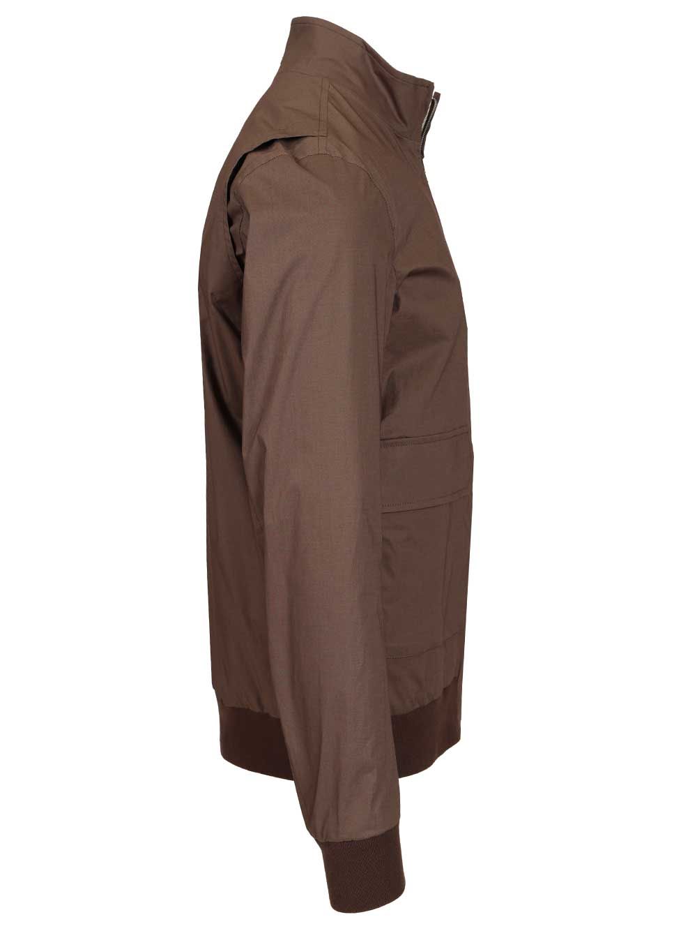 Herno Stretch Cotton Bomber Jacket Jackets - Brown | 6502dc1c239236f95e407ed5c3fd33c98d7f9c38