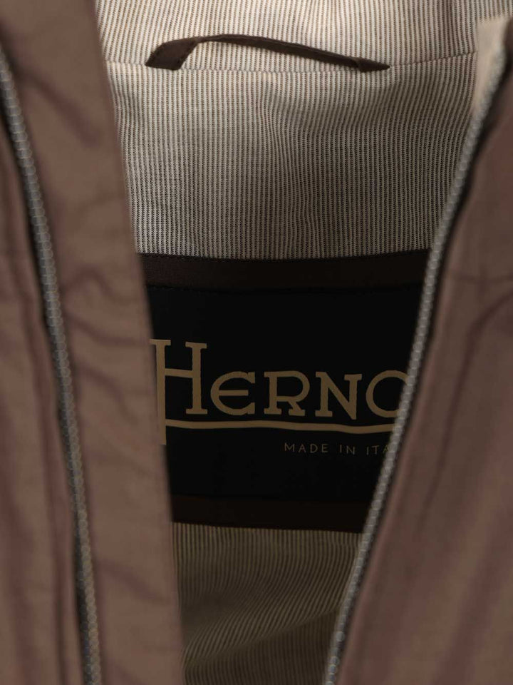 Herno Stretch Cotton Bomber Jacket Jackets - Brown | c93461f6e03844d1046db05f63412ce055c43151