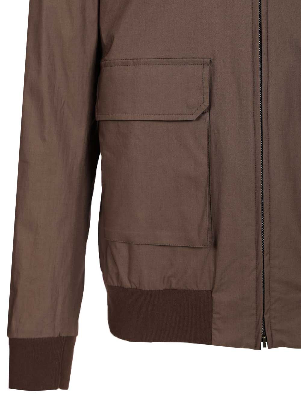 Herno Stretch Cotton Bomber Jacket Jackets - Brown | 99404d17540f330d0fc14f373d0695d642555128