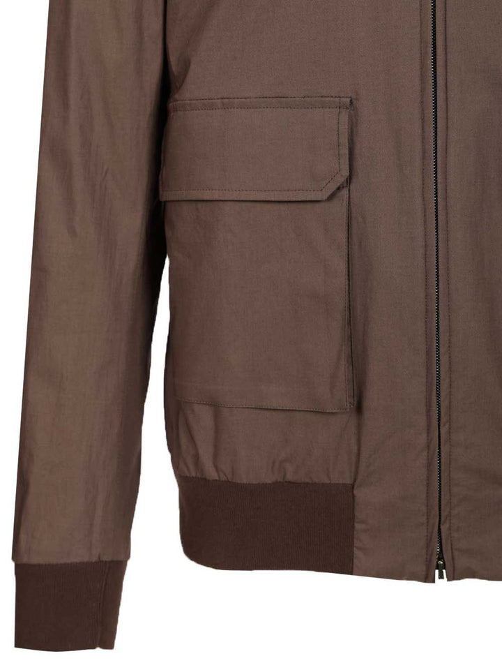 Herno Stretch Cotton Bomber Jacket Jackets - Brown | 99404d17540f330d0fc14f373d0695d642555128