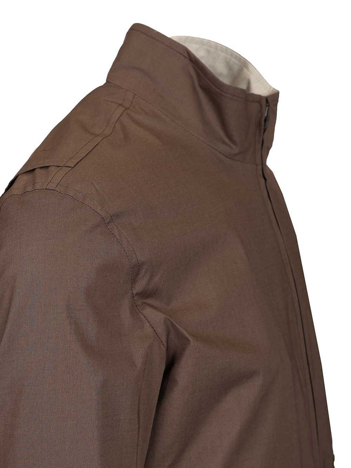Herno Stretch Cotton Bomber Jacket Jackets - Brown | 06e42722a2c4c63a3b244c6d4d38840ff1dd09fa