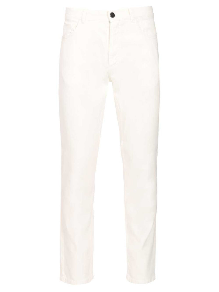 Ermenegildo Zegna Roccia Trousers In Linen And Cotton Jeans - White | 9b76f632fa08d667a1581c92d8e32c3ad6399cf7