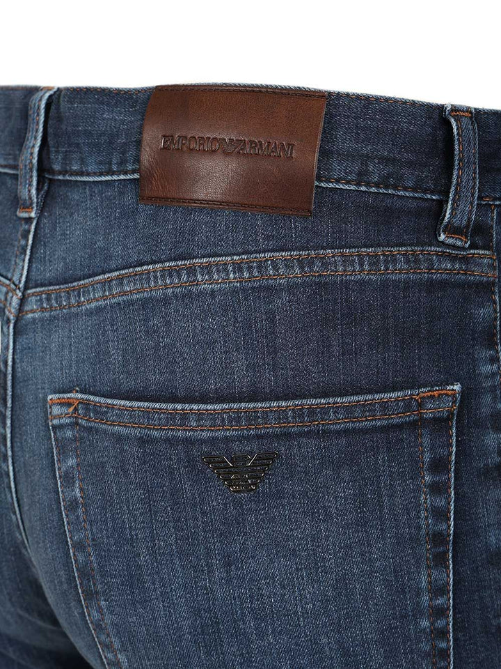 Emporio Armani Straight Denim Light Cotton Jeans - Blue | 0d683dfe8ec834d721968a302babd925ca1d6749