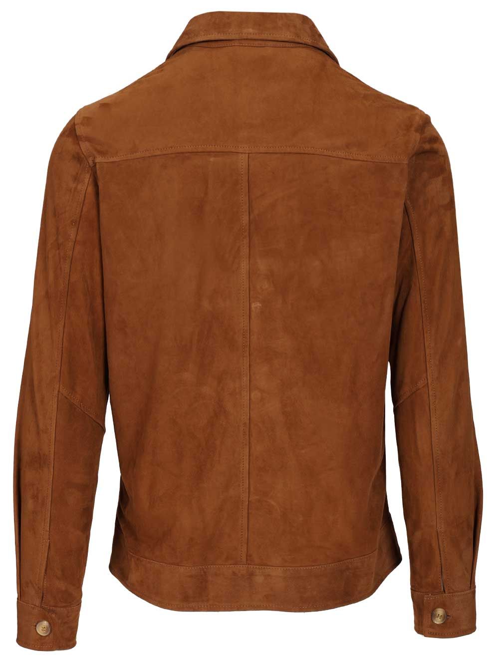 Blusotto Pippo Suede Overshirt Jackets - Brown | f162f146e14638bfb696b895bc190f43bc8216a7