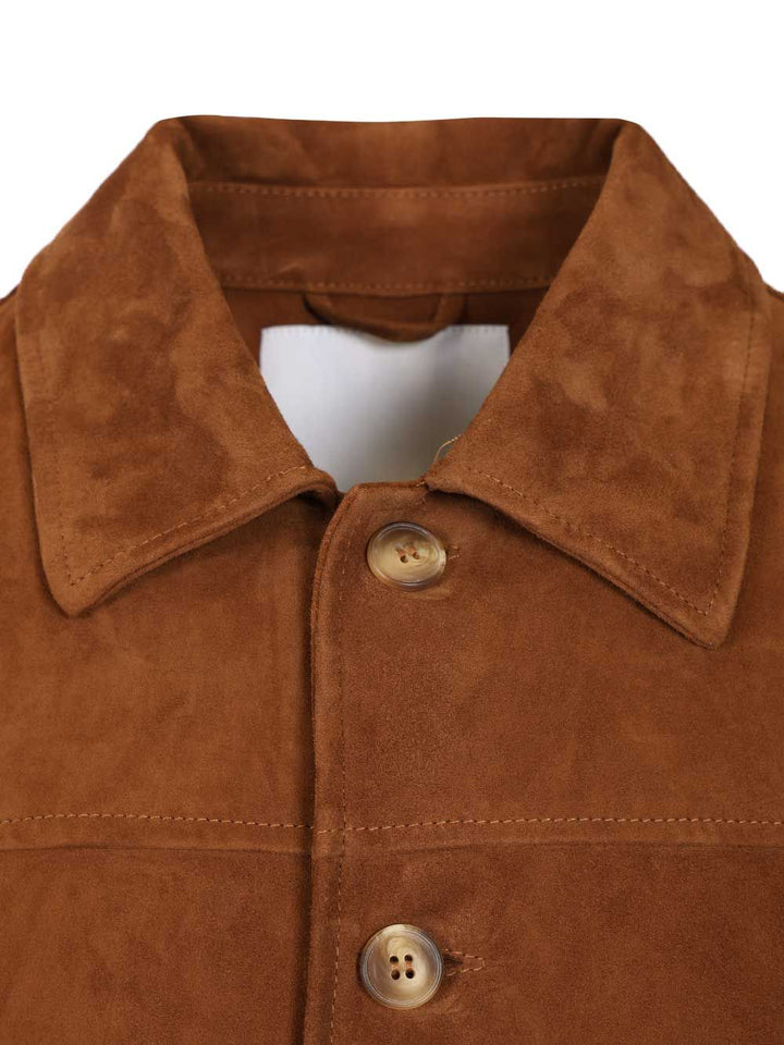 Blusotto Pippo Suede Overshirt Jackets - Brown | 0ba2b4b91cf093e12effe6b23d7d66c1a50ad996