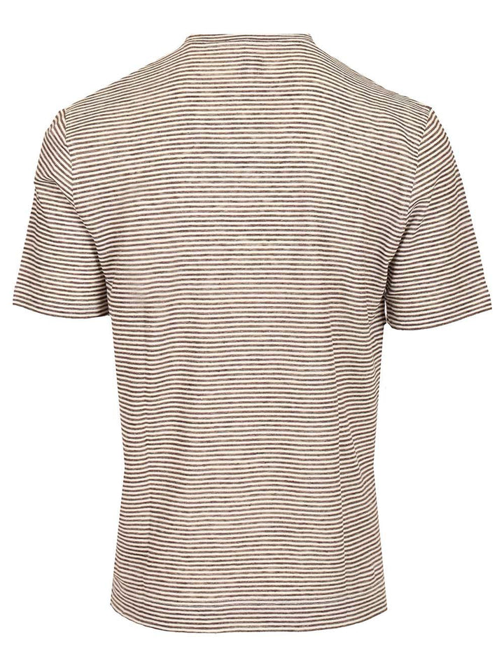 Fedeli Striped T-Shirt - Brown | 35d9aeb8fa3740b99d5e9d4a8832e59222da4947